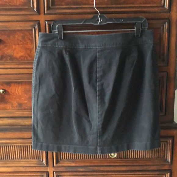 Navy stretch cotton mini skirt. - Picture 2 of 4